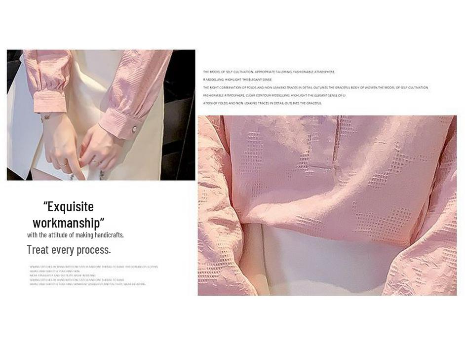 2024 Women's Retro Jacquard Cotton Pullover: Long Sleeve Stand-up Collar Shirt for Spring and Autumn