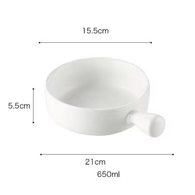 Factory Direct Sell Color Glazed Matte Nordic Baking Bowl Noodle Salad Bowl Ceramic Bowl With Handle