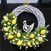 New Funny Easter Wreath with Colorful Eggs Spring Door Wall Acrylic Flat Print Decor