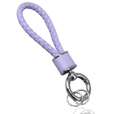 Meltryllis Key Chain Car Carabiner Key Chain Braided Key Leather Strap Keychain Stylish Motorcycle Leather, Purple