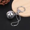 Korean Cool Metal Big Ball Pendant Keychain Simple Bag Charm Decor Earphone Case Accessories Gift