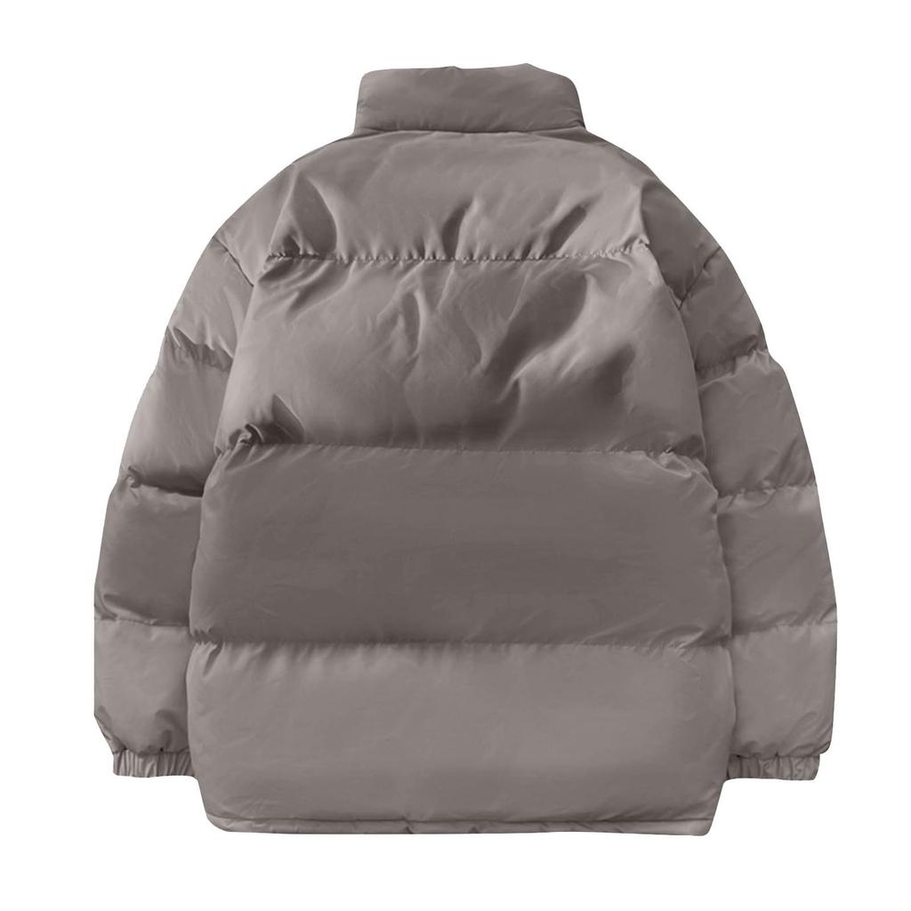 Winter Men's Solid Color Loose Stand Collar Thickened Cotton Suit Casual Cotton Coat