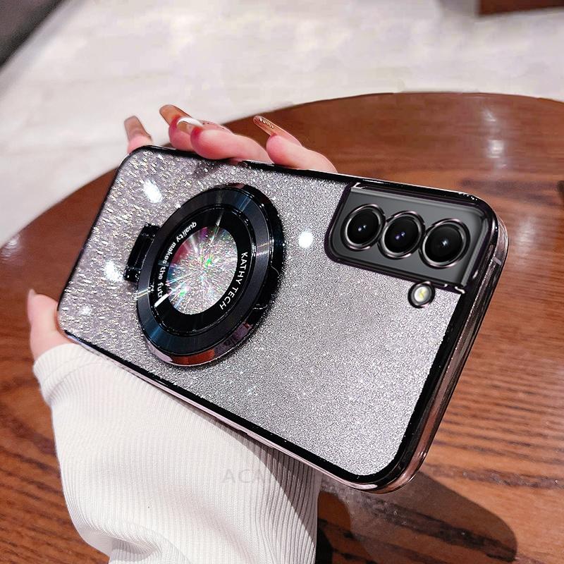 

S 21 22 23 Чехол-держатель с блестками для Samsung Galaxy S21 S22 S23 S20 Fe Plus Ultra S9 S10 Силиконовый чехол-подставка Note 10 20 S21 Plus