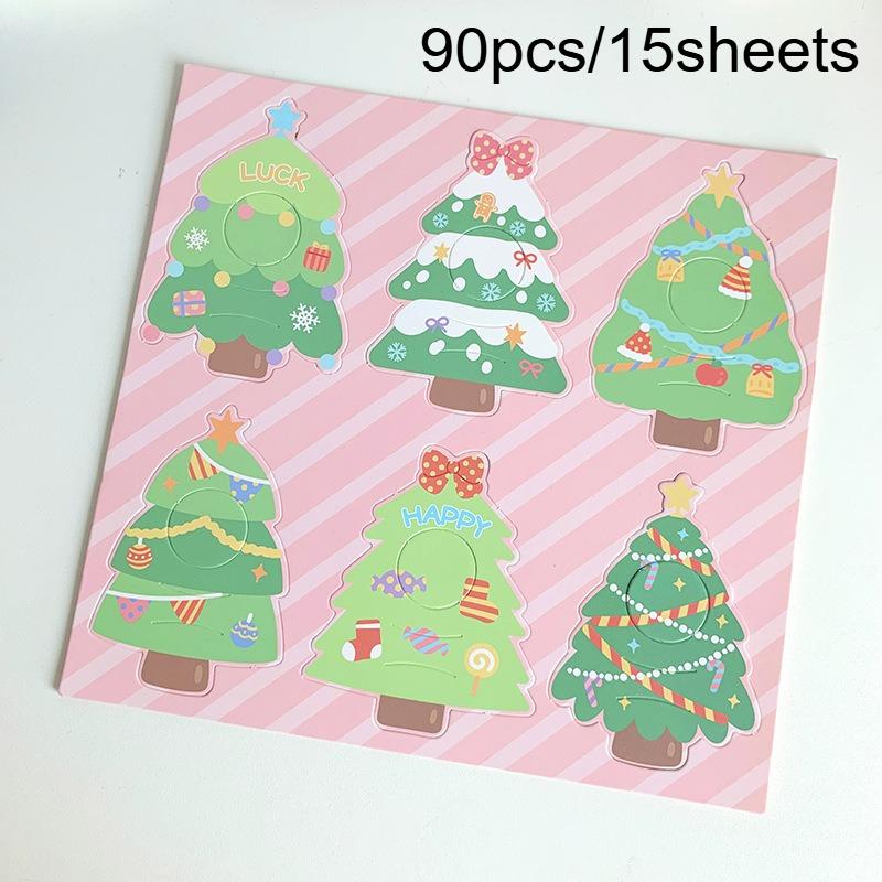60/90pcs, Christmas Cute Tree Lollipop Decoration Card, Christmas Birthday Party Decoration, Candy Gift Bag Packaging Gift Card