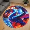 1PC Electric Dragon Fire Round Chair Mat Area Rug - Non-Slip, Floor Mat for Office, Bedroom, and Indoor Decor -Gift D1127255