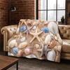 Starfish Beach Sand Shell Sea Star Flannel Blanket Soft Warm Throw Blanket for Bedroom Living Room Bed Travel Camping Picnic kid