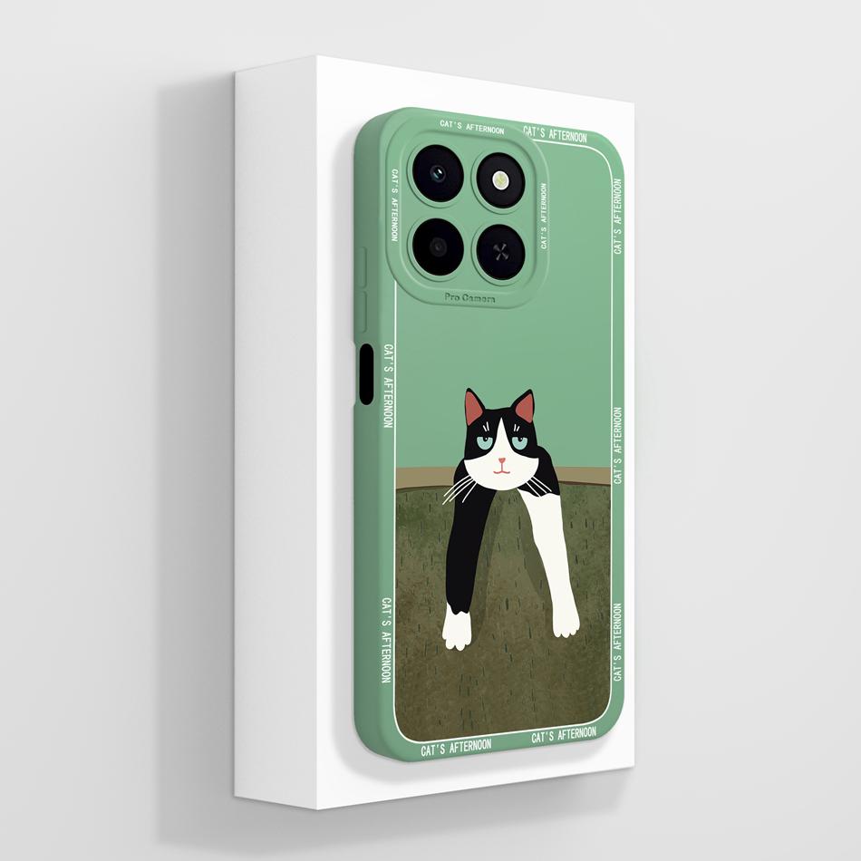 For Honor X6C Phone Case Cute Panda Soft Back Cover High Quality Liquid Silicone Anti Drop Funda Lightweight Couple Bumper Gift