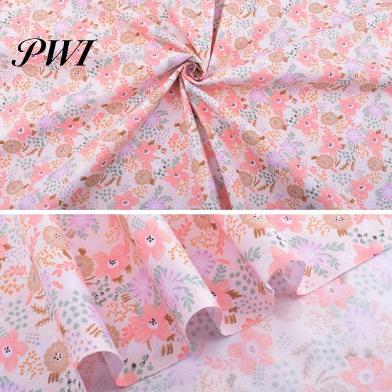 Patchwork Cloth 1 Set Beautiful Flower Printed Lightweight Elegant Eye-catching Fabric Sewing for Home Needlework