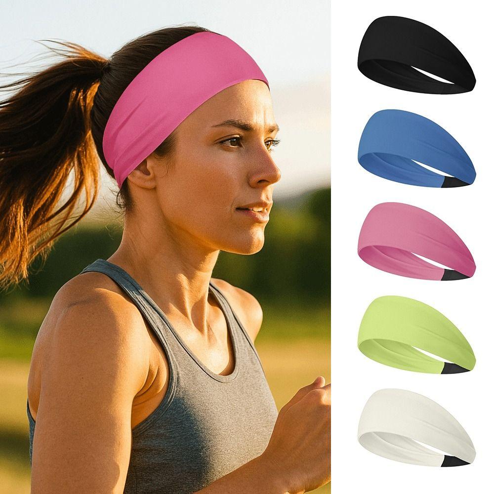 Non-Slip Yoga Fitness Hair Band Pure Color Knitted Yoga Headband New Fitness Hairband  Cycling
