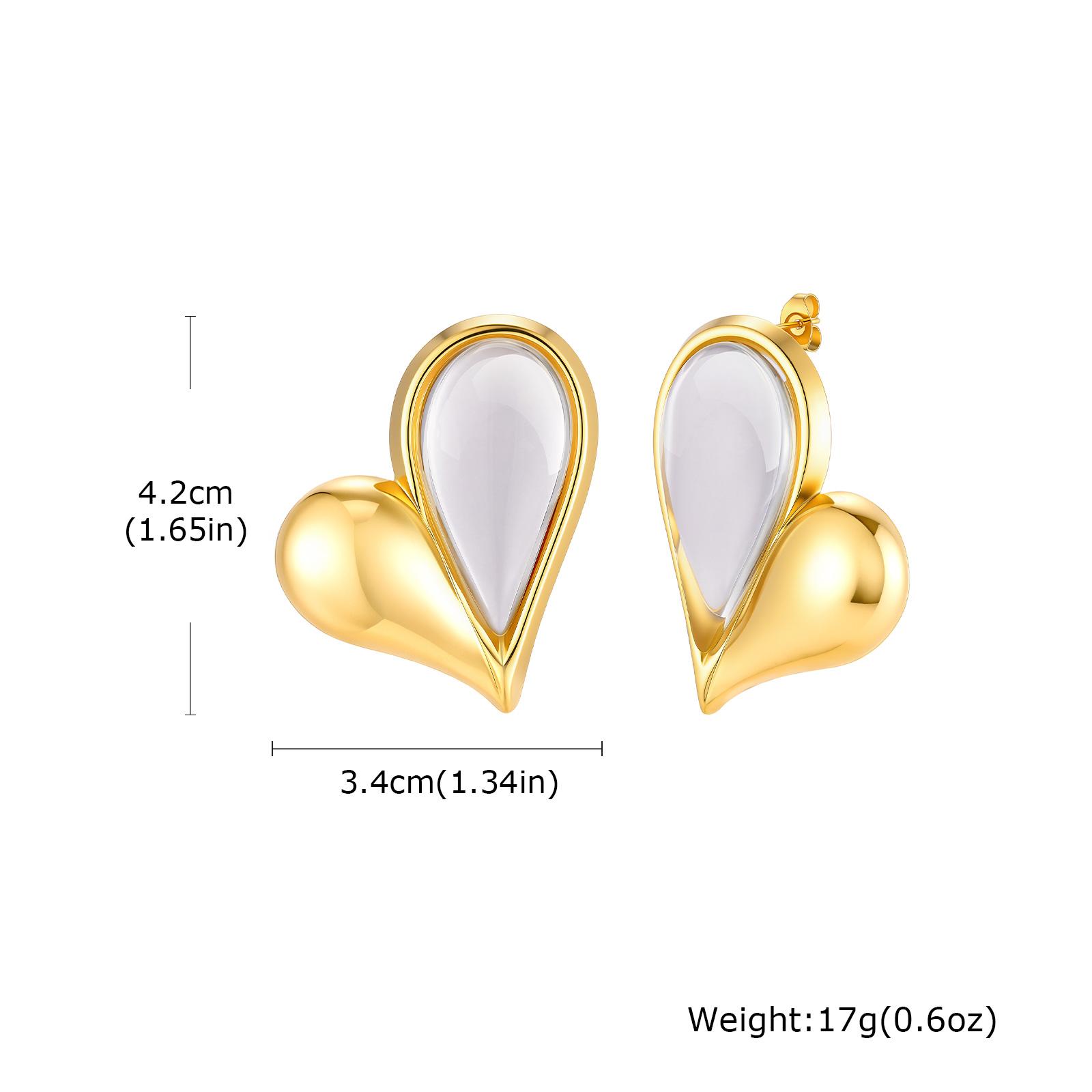 

Vnox Trendy Butterfly Zirconia Stud Earrings for Women Stainless Steel Gold Plated Heart Earrings Hypoallergenic Ear Jewelry