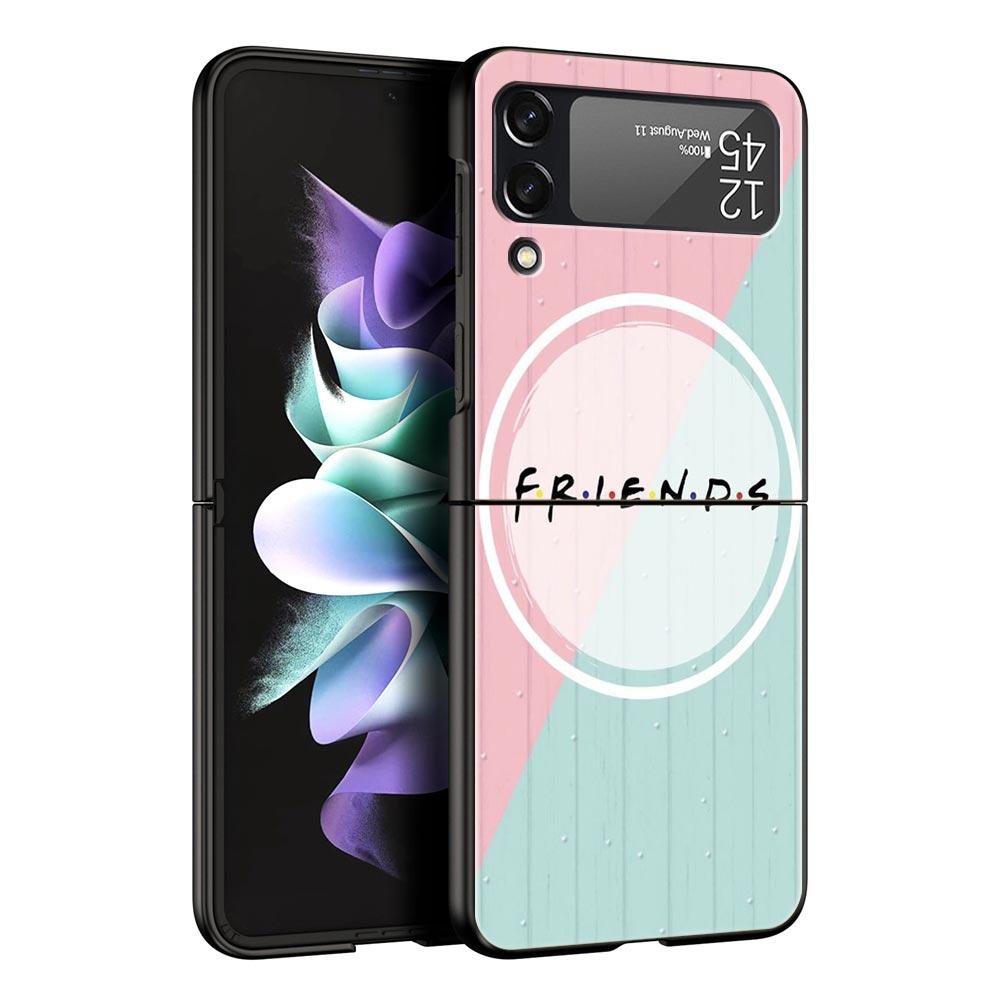 Friends Hard PC Phone Case For Samsung Galaxy Z Flip 7 6 5 4 Black Cover For Galaxy Z Flip 3 Foldable Fundas Shell Capas Coque