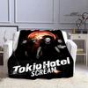 Coperta stampata retrò della band Tokio Hotel, coperta calda in flanella morbida e confortevole, biancheria da letto per casa, viaggio, regalo di compleanno