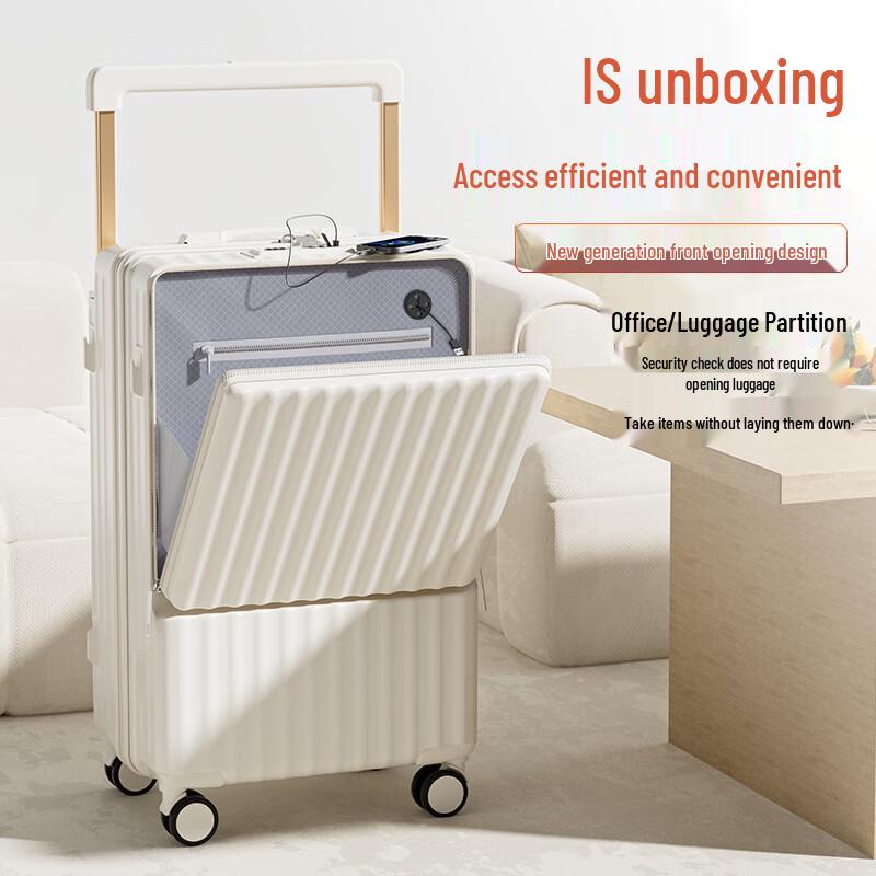 Front-Opening Wide Pull Rod Suitcase 26-inch