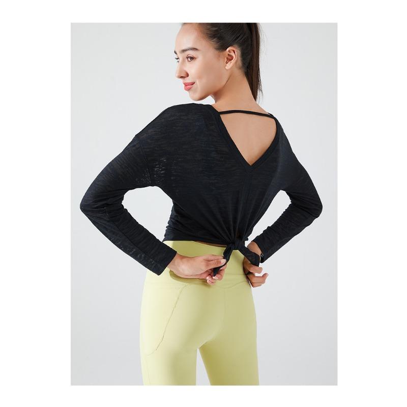 Women's Long Sleeve Yoga Athletic Casual Blouse Top