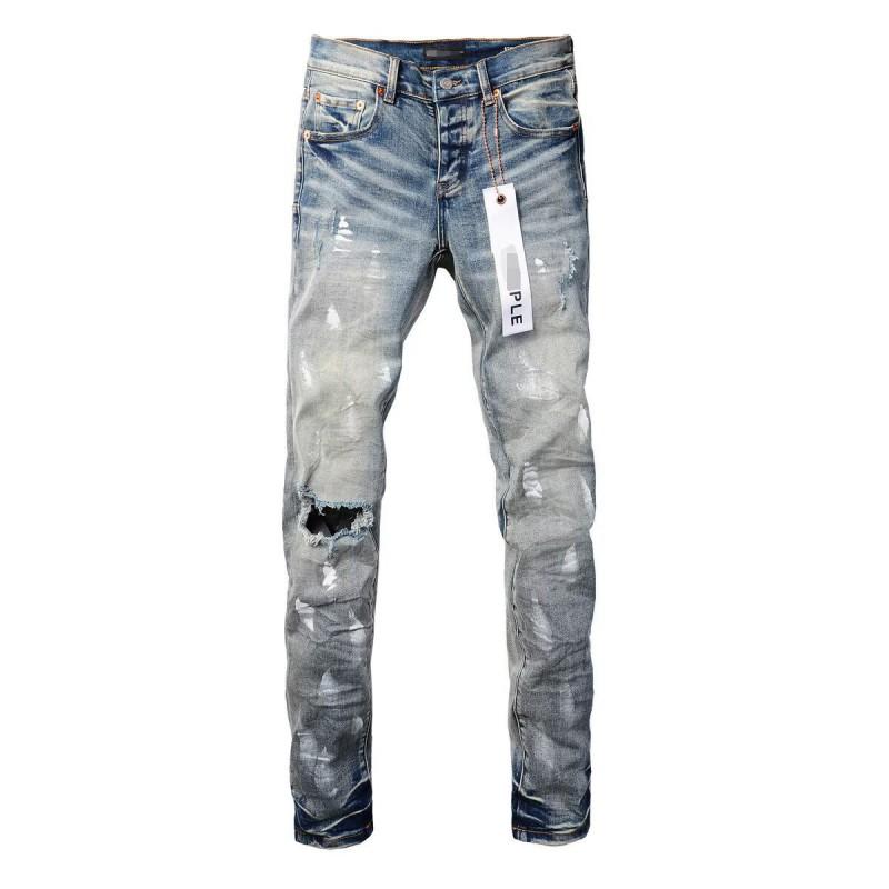 Mens Retro Distressed Slim Fit Denim