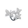 SCIONE 2025 New Butterfly Ring Full Diamond Opening Three-dimensional Butterfly Ring Luxury Elegant Jewelry