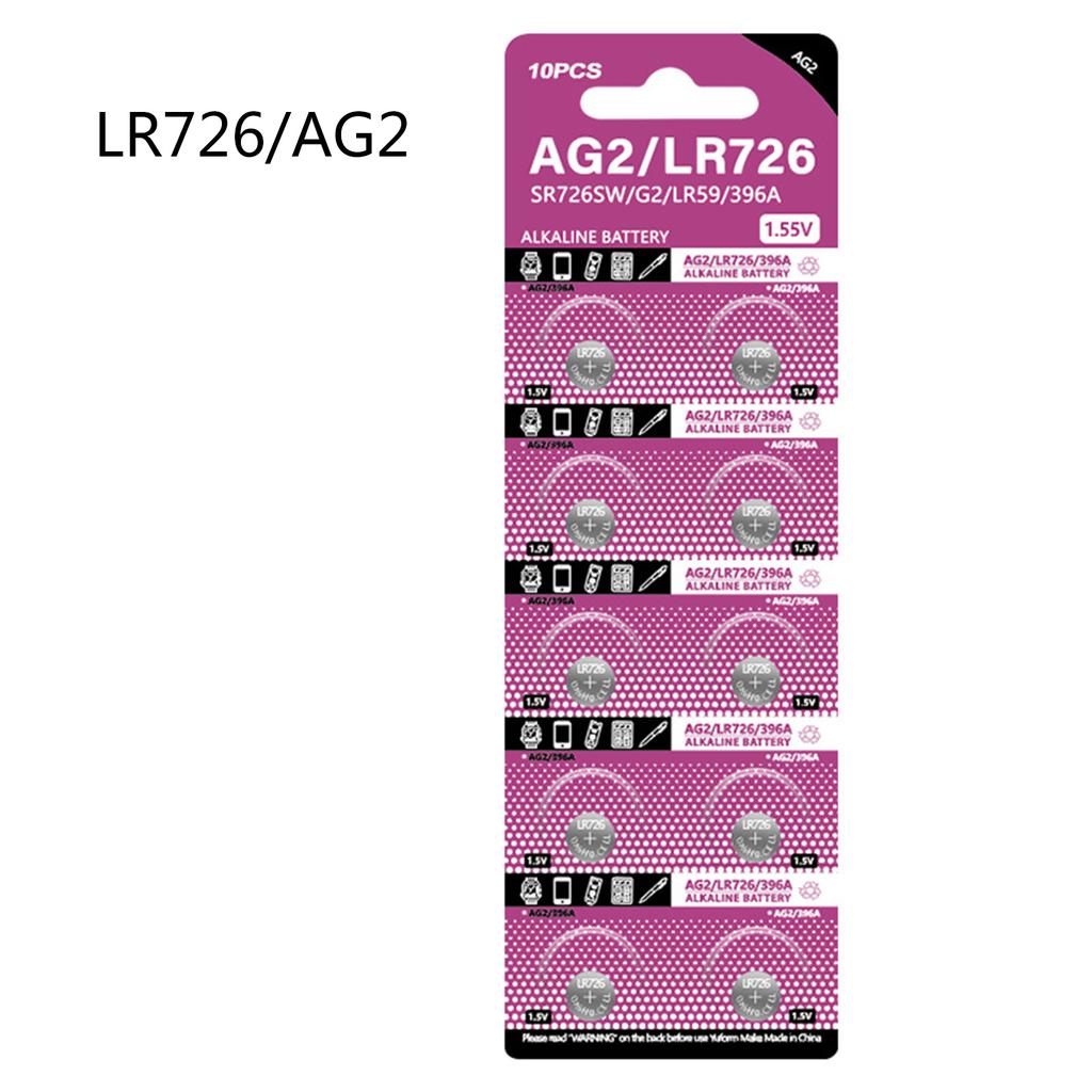 Pack of 10pcs/sheet LR726 Alkaline Button Batteries 1.5V Coin Cell Battery for Watches Calculators and Digital Cameras