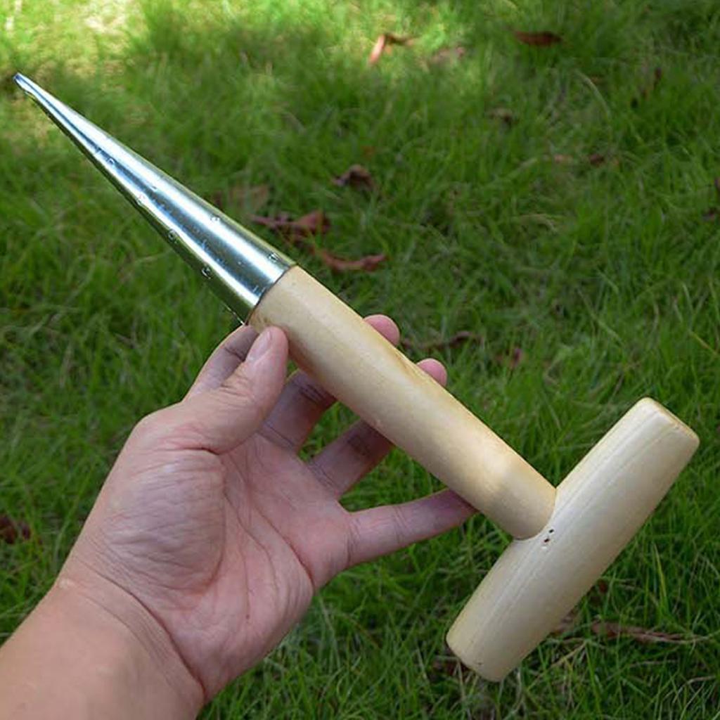 Metall-Handpflanzgerät mit Holzgriff Gartensamenverteiler Leicht & Tragbar zum Umpflanzen von Pflanzen Gemüse pflanzen