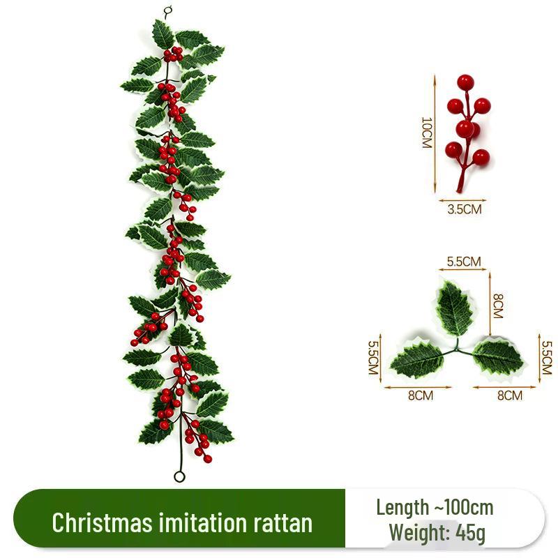 Red Berry Christmas Artificial Vine for Indoor Decoration and Photography Props