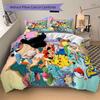 Custom Name Pokemon Bedding 3 Piece Set HD Print Duvet Cover Pillowcases for Teens Adult Home Bedroom Decoration Christmas Gift durable