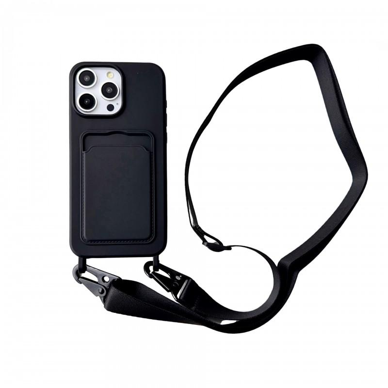Slim Crossbody Phone Case With Card Slot IPhone 16 15 Pro Max 14 13 12 11 X XR XS Liquid Silicone Feel Soft TPU Cover