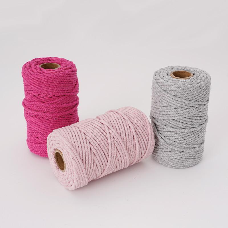 DIY 50 Yards Cotton Rope 3mm Colored Cotton Rope Handmade Cotton Thread Rope Woven Tapestry Rope Binding Rope, Gift Packaging Rope