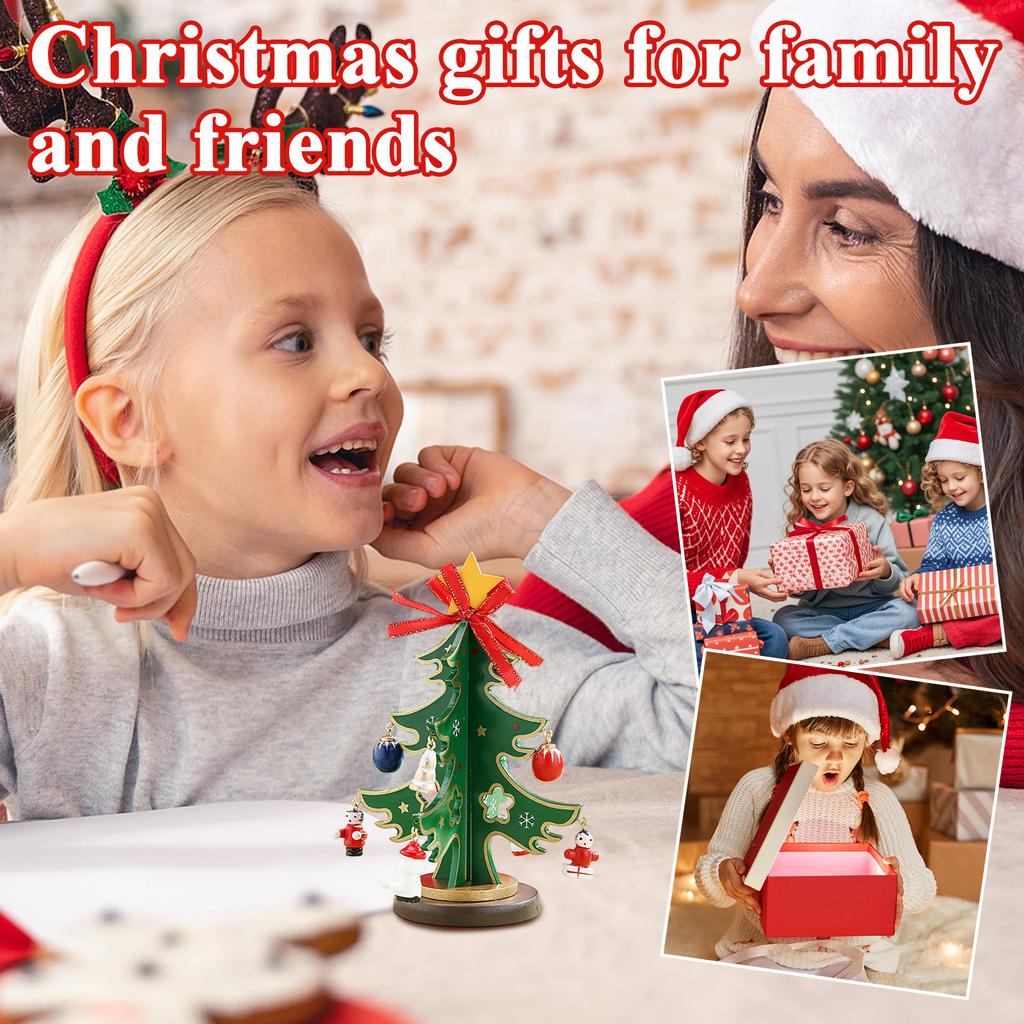 Weihnachtsdekorationen, Miniaturbäume, DIY 3D Szenenarrangement, Tischschmuck