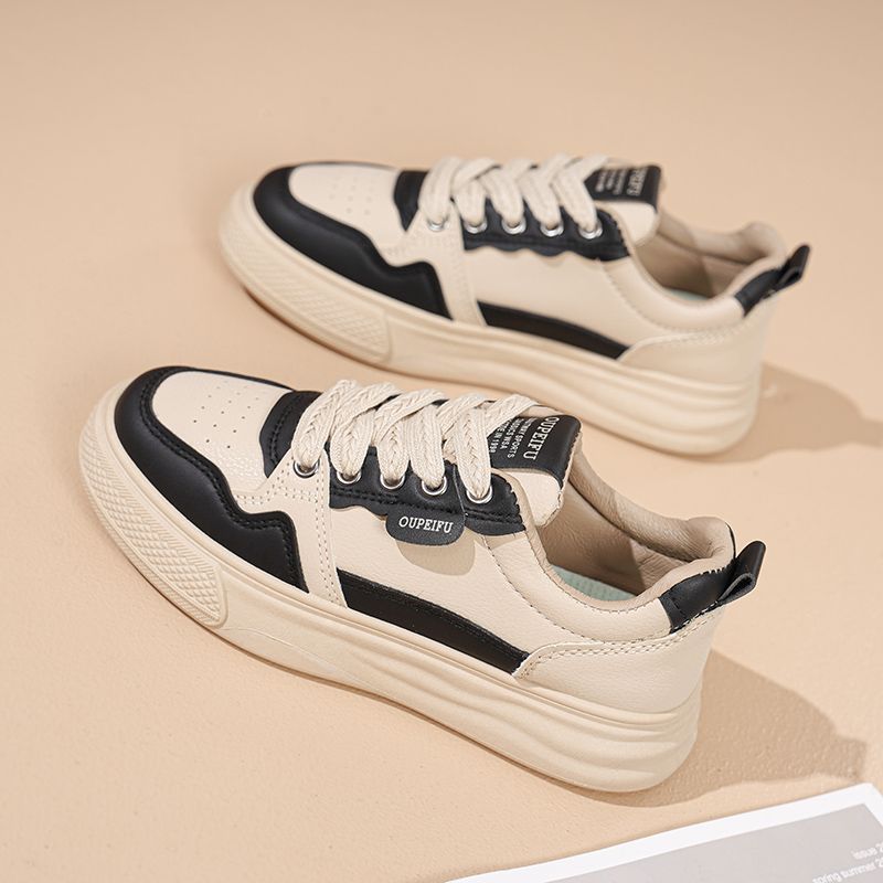 

New leather casual shoes and board shoes spring new sneakers thick-soled wear-resistant running shoes 35