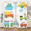 2 panel Cartoon Toy Excavator Toy Car Print Drapes for Children Boys Girls Bedchamber Windowpane Blinds Grommet Best cortiinas