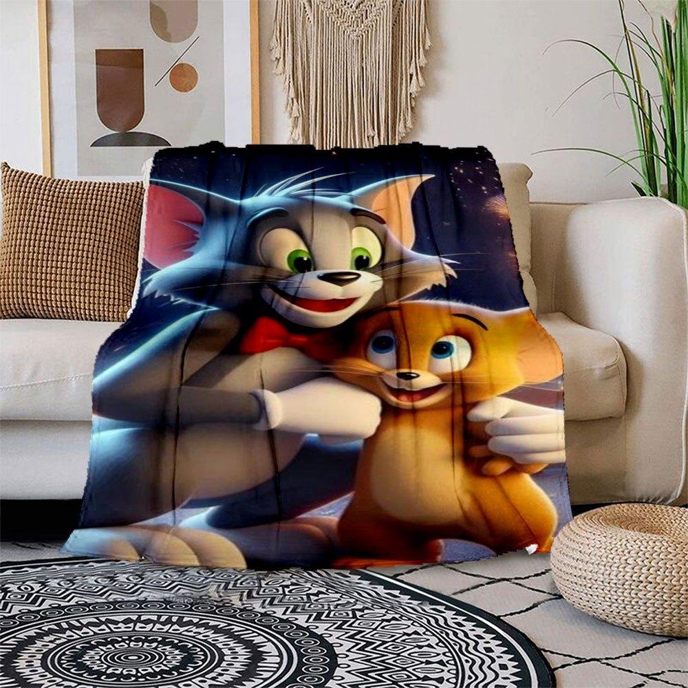 

Tom and Jerry Plush Toy - Cute Stuffed Animals for Kids Birthday GiftsBlanket Flannel Throw Blanket for Sofa, Bed, Travel, Camping, Office 100x150cm