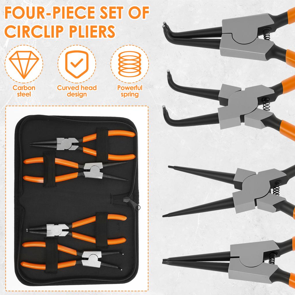 7 inch Circlip Pliers,Retaining Ring Pliersfor Removing Installing Puller Locking Rings Shafts Needle nose Pliers Remover Tool