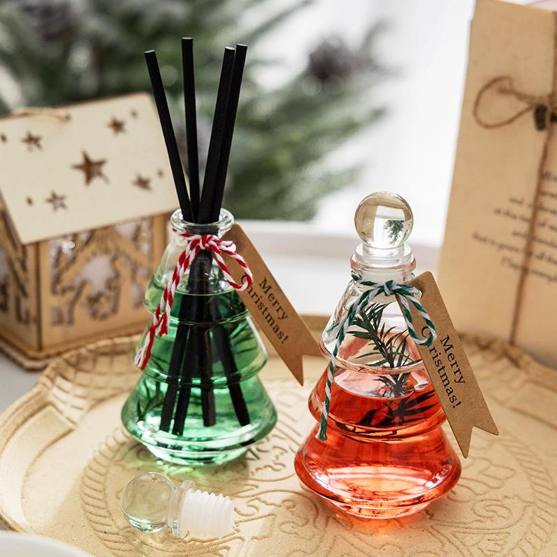 1PC Flameless Souvenir Aromatherapy Fresh Gift Box Ornament Glass Indoor Fragrance Long-lasting Christmas Tree Home