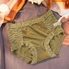 Women's Seamless Satin & Lace Mid-Waist Panties - Light Luxury, Breathable, Abdomen Control, Hip Lift, Cotton Crotch