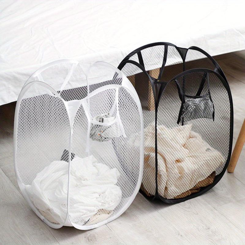 2pcs Mesh Pop-up Folding Laundry Basket Laundry Basket Foldable Dirty Clothes Storage Basket Large Capacity Storage Baskets