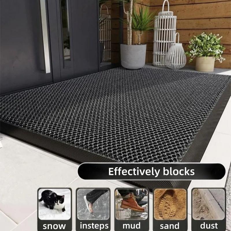 Entrance Door Mat Front Door Rug Non-Slip Water-Resistant Elastic Mesh Welcome Mat Indoor Outdoor Floor Mat