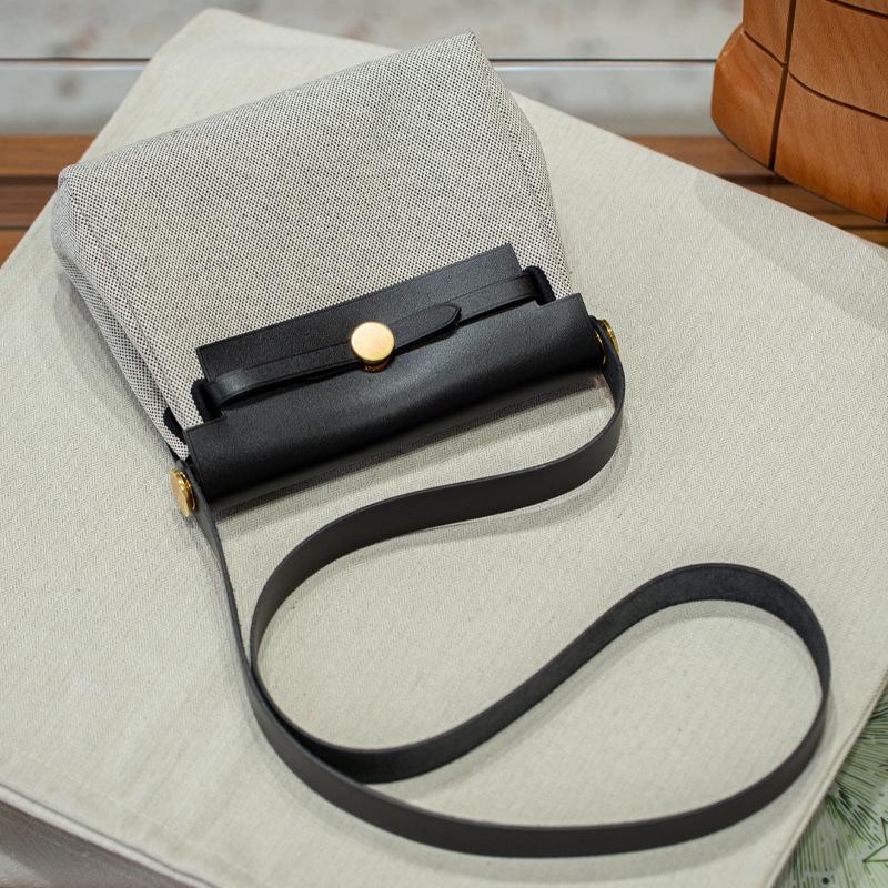 

Мини-сумка через плечо из вощеной нити с верхним слоем из кожи цвета сливок и дерева, в стиле ретро, в стиле высокого класса, для мобильного телефона 20x7x17cm