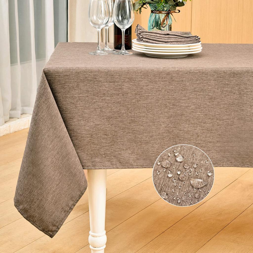 Wasserdichte Rechteckige Tischdecke, Bauernhaus-Tischdecke, Einlaufschutz, Weich und Knitterarm, Dekorative Stoff-Tischdecke