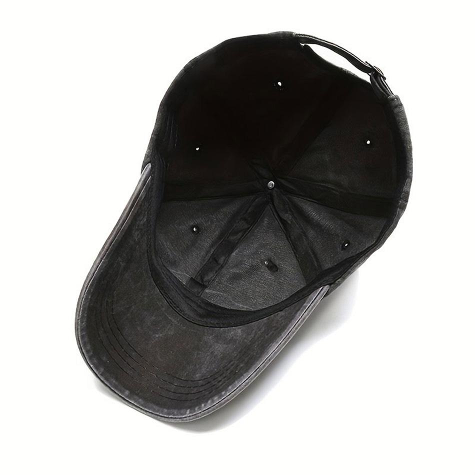 Distressed Retro Baseball Cap Worn Text Slogan Street Culture Adjustable Sun Hat