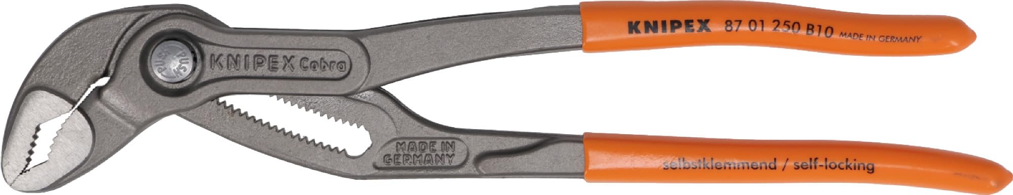 KNIPEX Cobra Water Pump Limited Edition jaw width adjustment for various Pliers, Orange, 250mm, 25-step workpieces, 8701-250B10 оранжевый