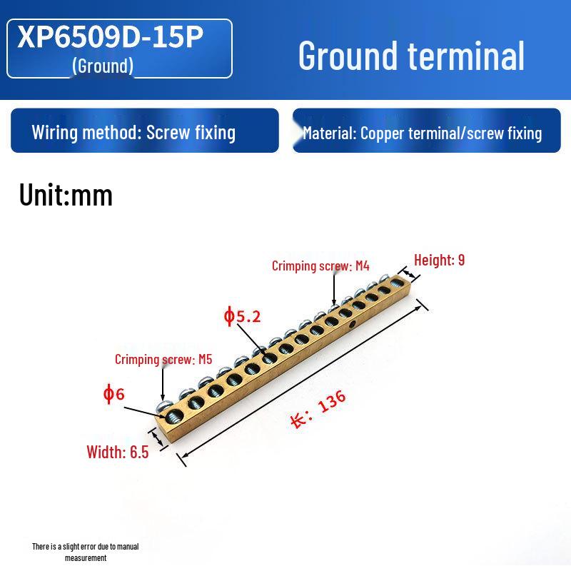 Meilan Zinc-Plated Ground and Terminal Block Screw, Blue/White Copper XP6509D