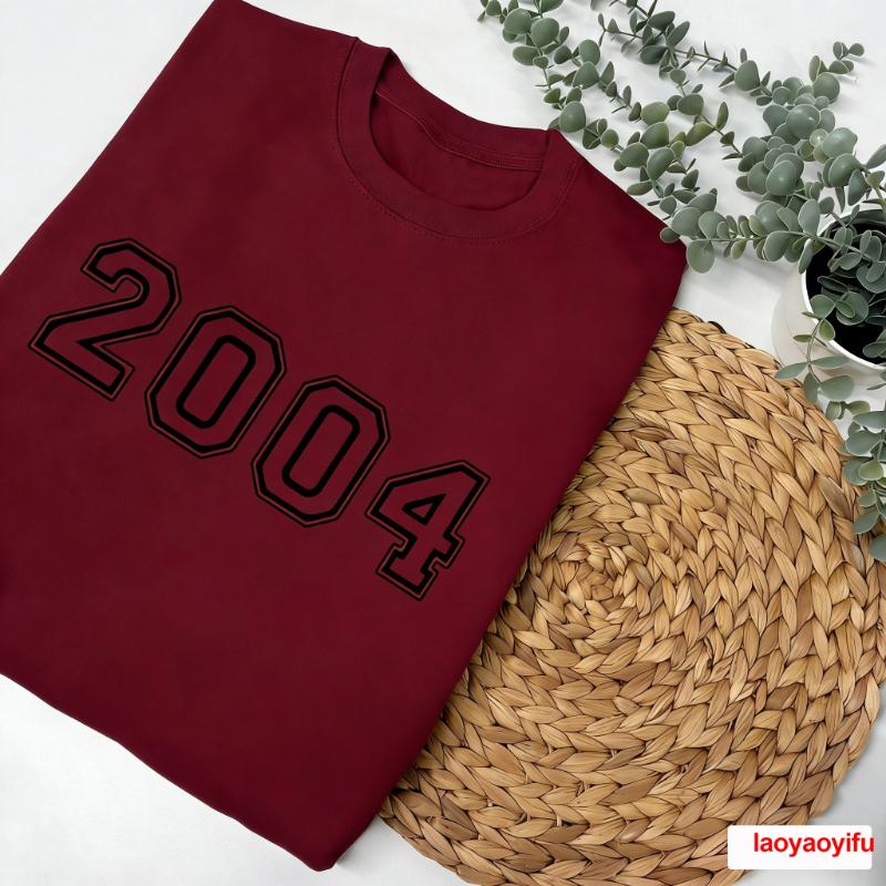Retro Year Birthday Jumper Personalised Gift for Her Simple Figure Printed Tshirt Tops Tee Shirt Short Customized Unisexy Colors