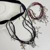 Punk Cross Dark Style Necklace Geometric Shape Tassel Choker For Souvenir Travel