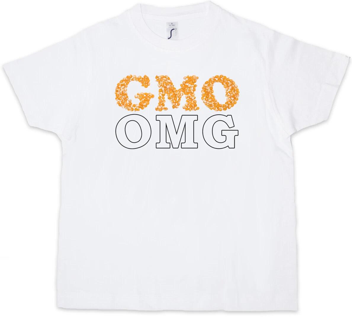

GMO ANTI GENTICALLY MODIFIED FOOD Kids Boys T-Shirt Vegetarian Vegan Fun OMG- 160