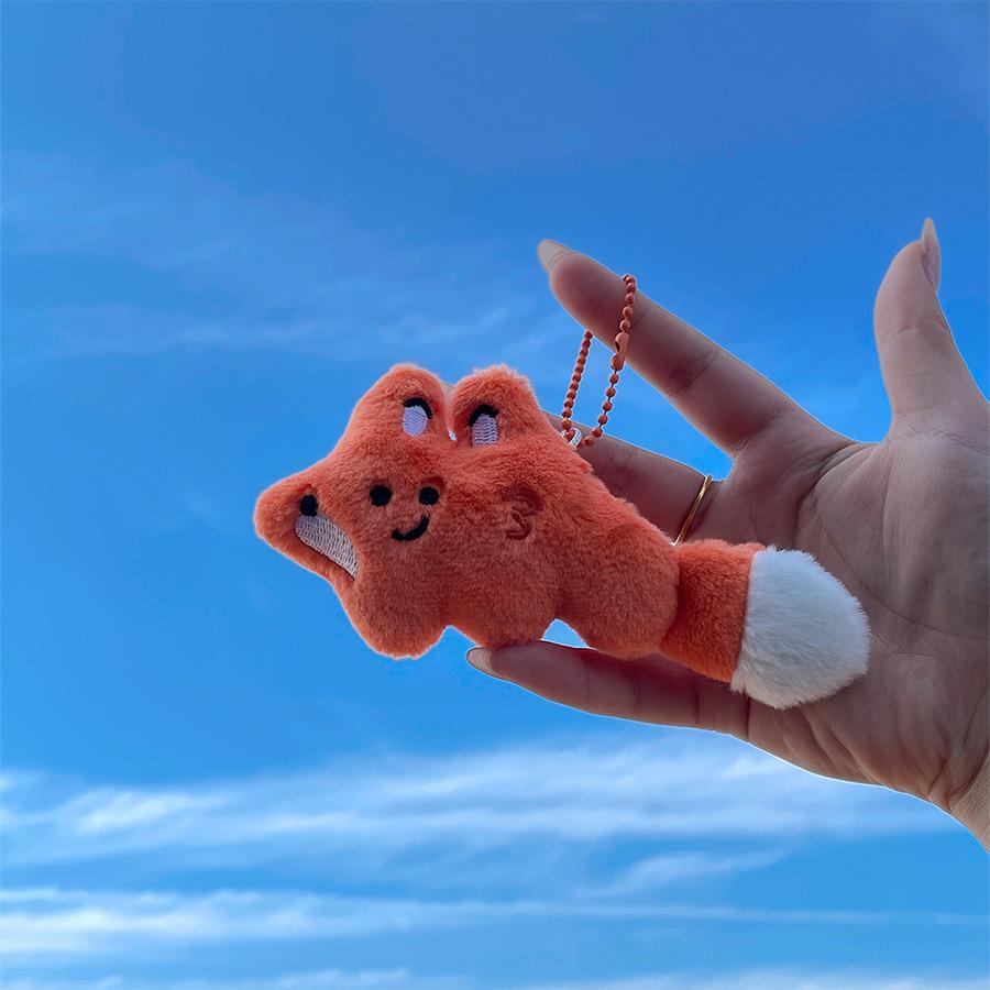 Mini Plush Keychains Animal Toys Soft Plush Doll Pendant Keychain Stuffed Backpack Decoration Cartoon Bag Charms Kids Gift