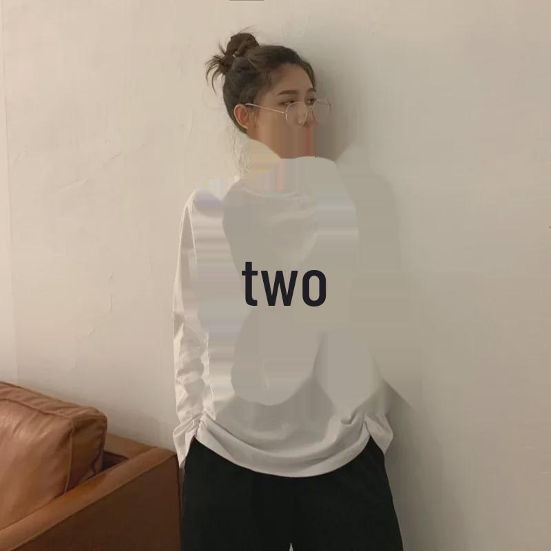 Dámské stylové tričko s dlouhým rukávem jednobarevné - Podzim 2024 Korejský trend