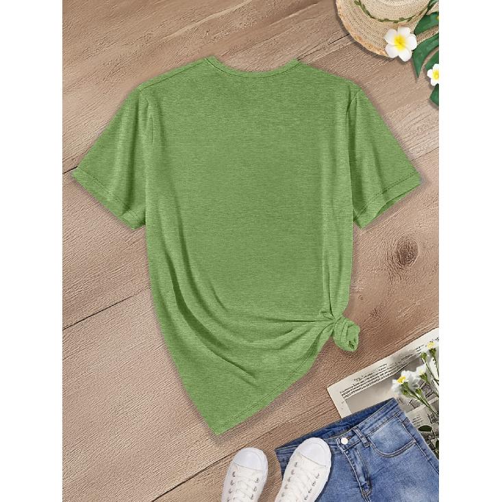 2026New SpringSummer Women's Round Neck Line drawings of various wildflowers Dandelion Lace flowers etc Printed Short Sleeve T
