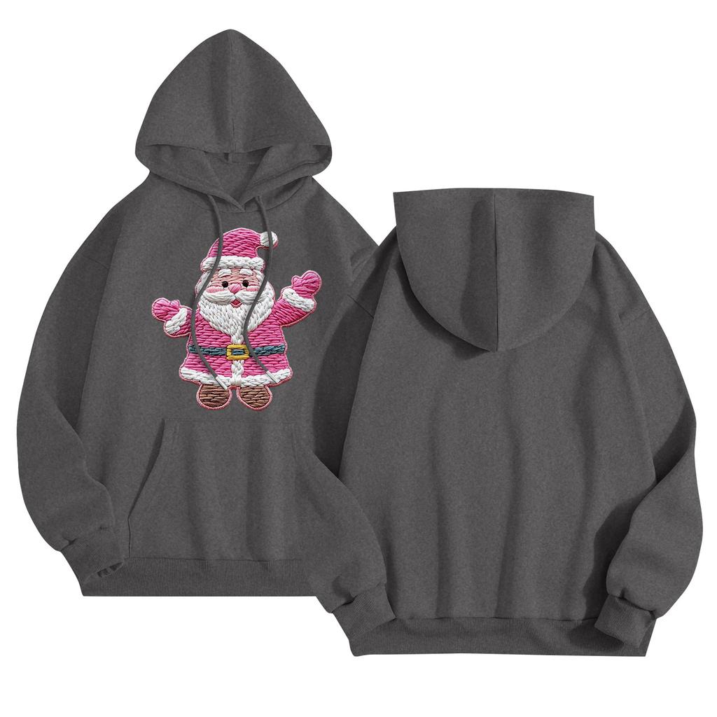 Women's Round Neck Long Sleeve Casual Printed Top Hooded Sweatshirt