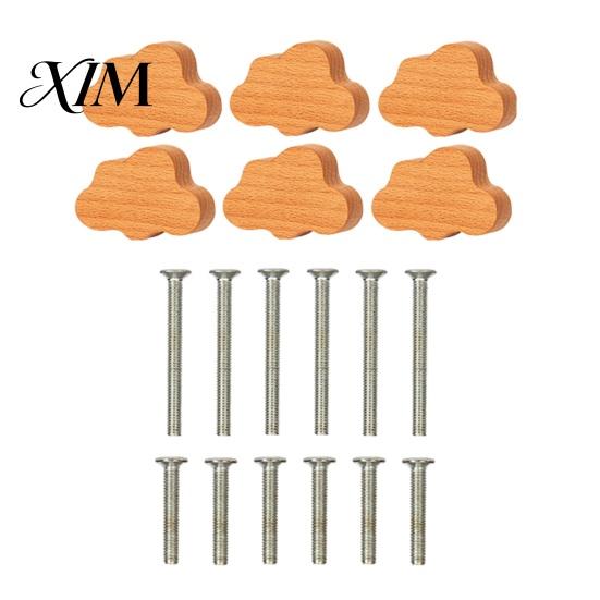 Nordische Stijl Kastknoppen Wolkvormige Houten Knoppen voor Kasten & Lades, Houten Handgrepen Kleine Opbergruimte met Schroeven, Decoratieve Kinderkamer Kind