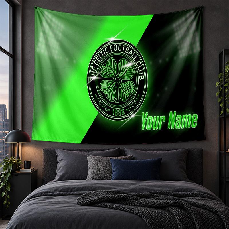 Personalisierte Wandbehänge Celtic FC Muster Kunst Hintergrundtuch