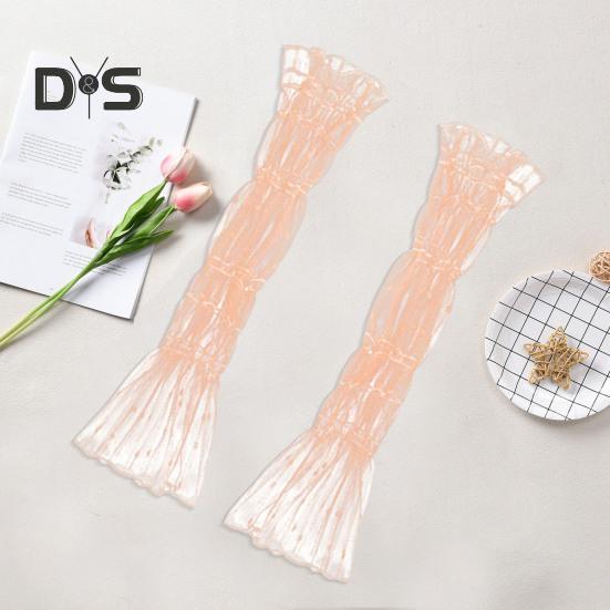 Manicotti lunghi da donna in rete ultrasottile Protezione solare UV Raffreddanti Guanti senza dita Pizzo Tulle Manicotti solari per braccia e gambe per Ciclismo Guida Escursionismo